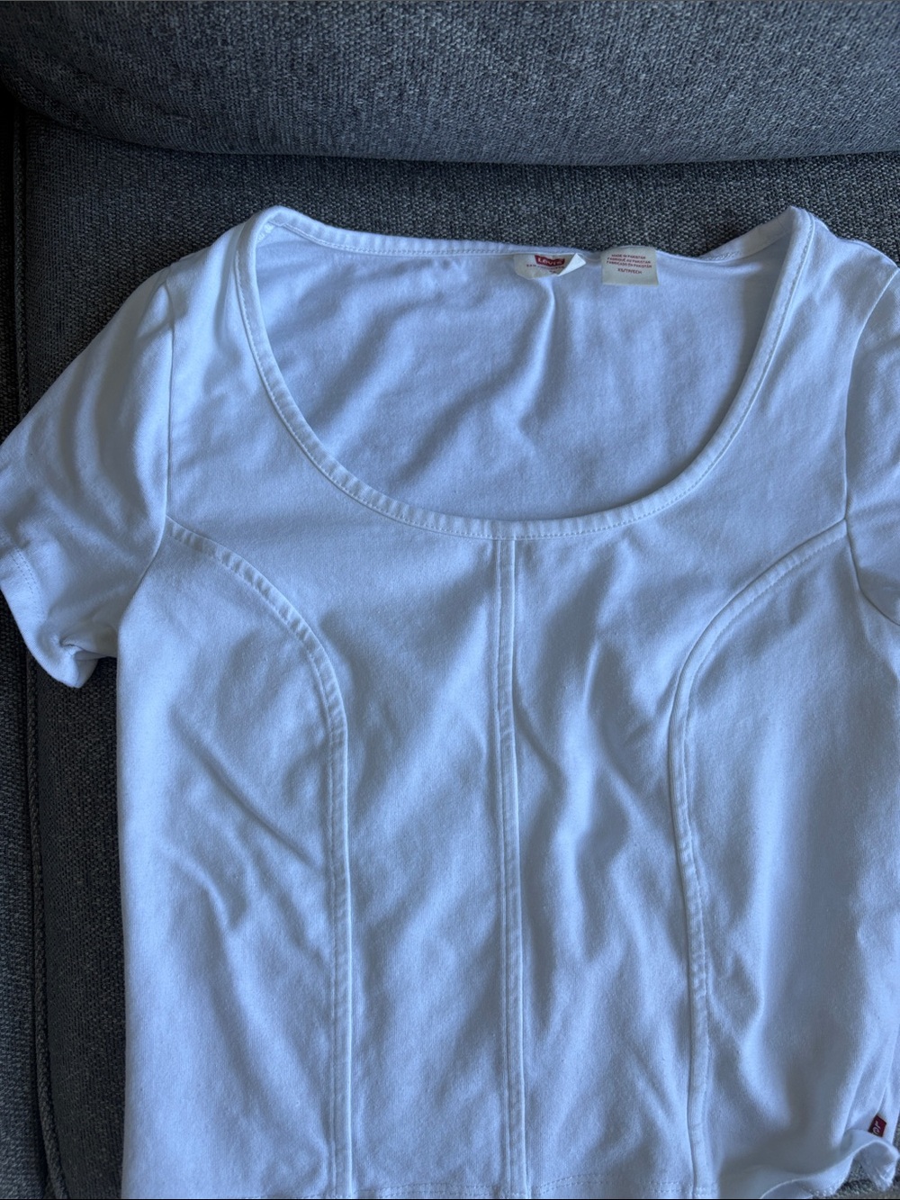 Levi's White Scoop Neck Corset Tee